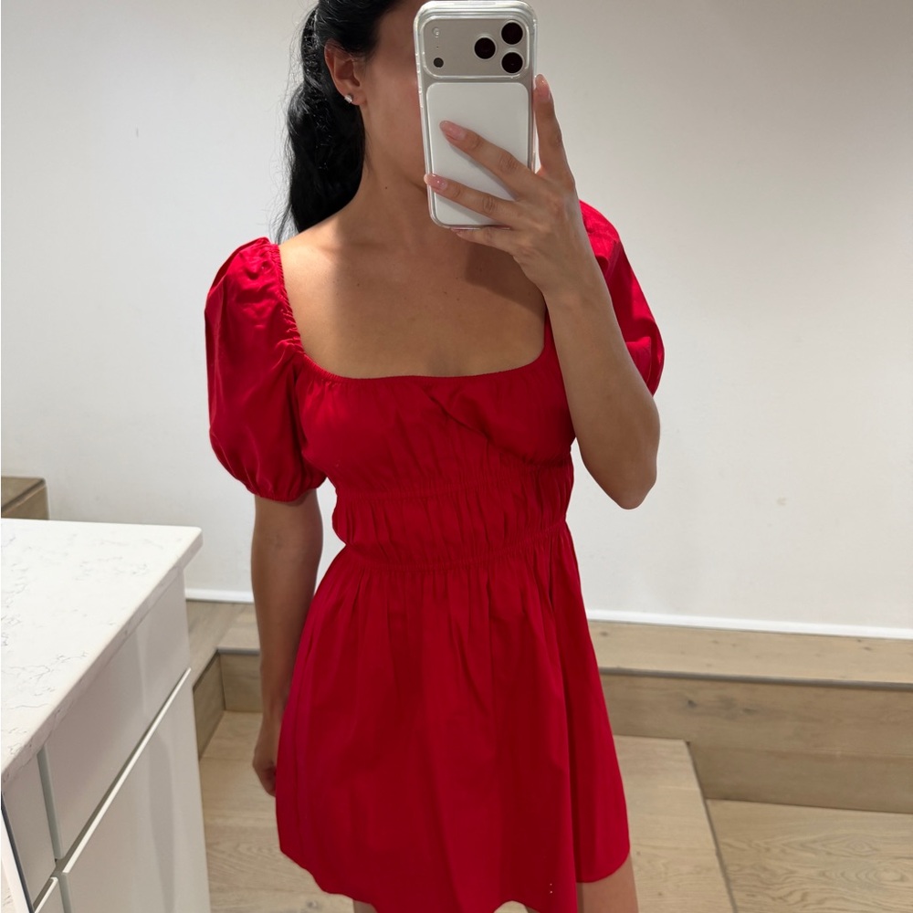 Reformation Valentine’s Day ✨❤️❤️‍🔥 Red Puff Sleeve Holiday Dress